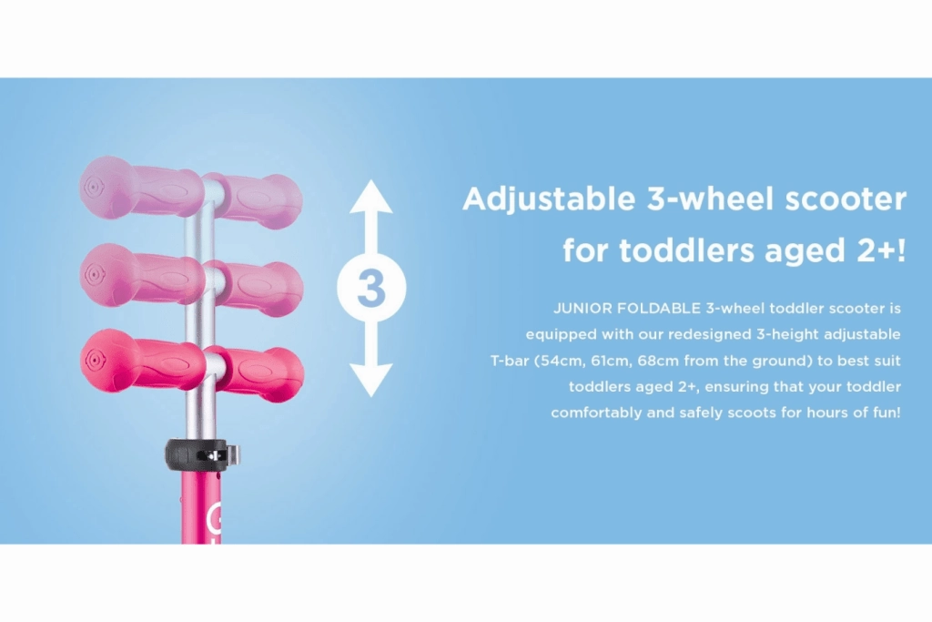 Globber Junior Foldable Scooters - 3 Wheel Scooter for Toddlers