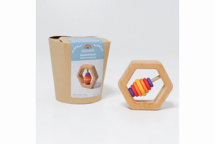 Grimm's Hexagon Rattle With 7 Discs