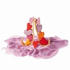 Grimm's Wooden Hearts Shaped Blocks-Red