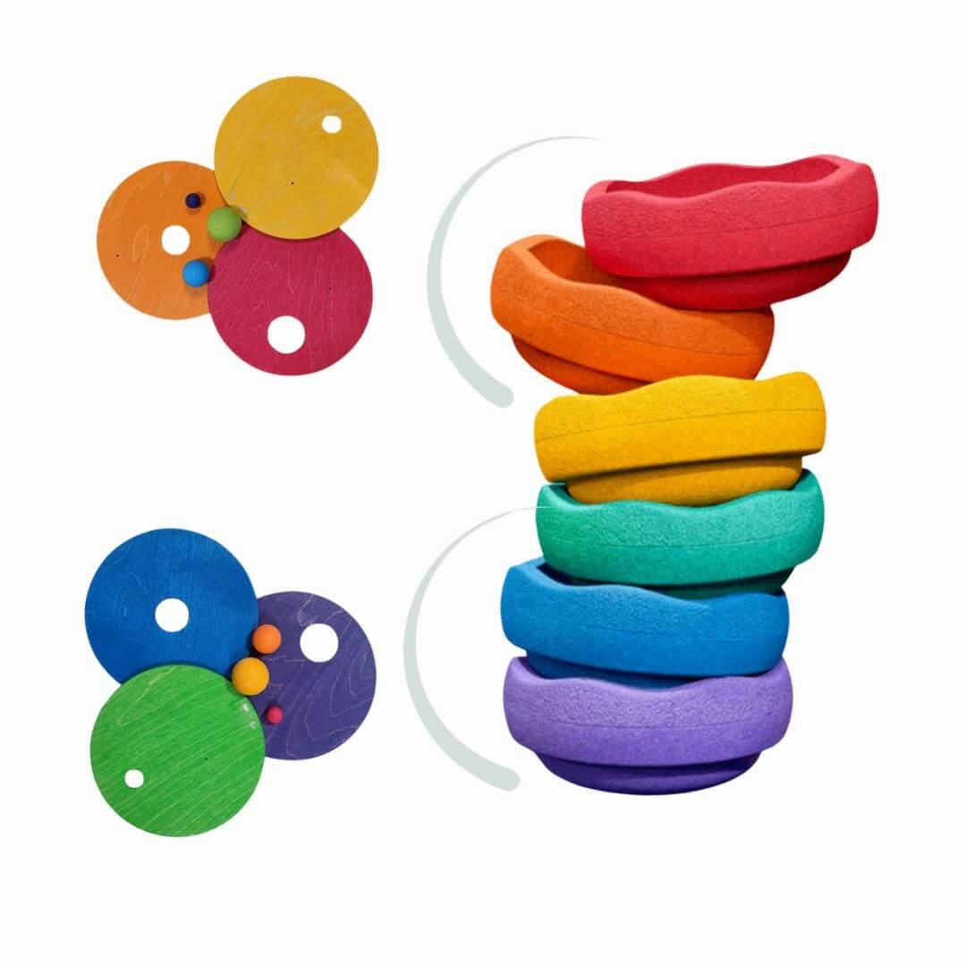 Grimm's x Stapelstein Rolling Discs - Rainbow