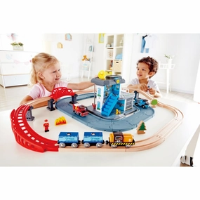 Hape - Emergency Services HQ 2 in 1 Police and Fire Station Play Set
