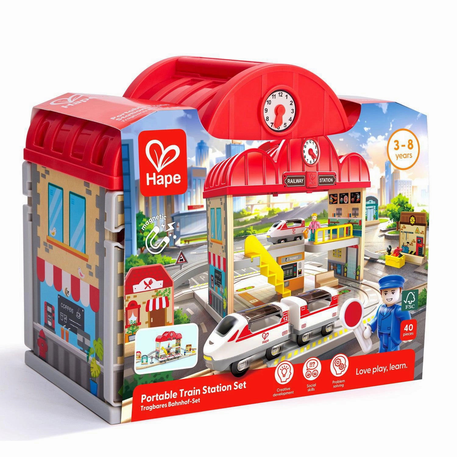 Hape Portable Train Station Set