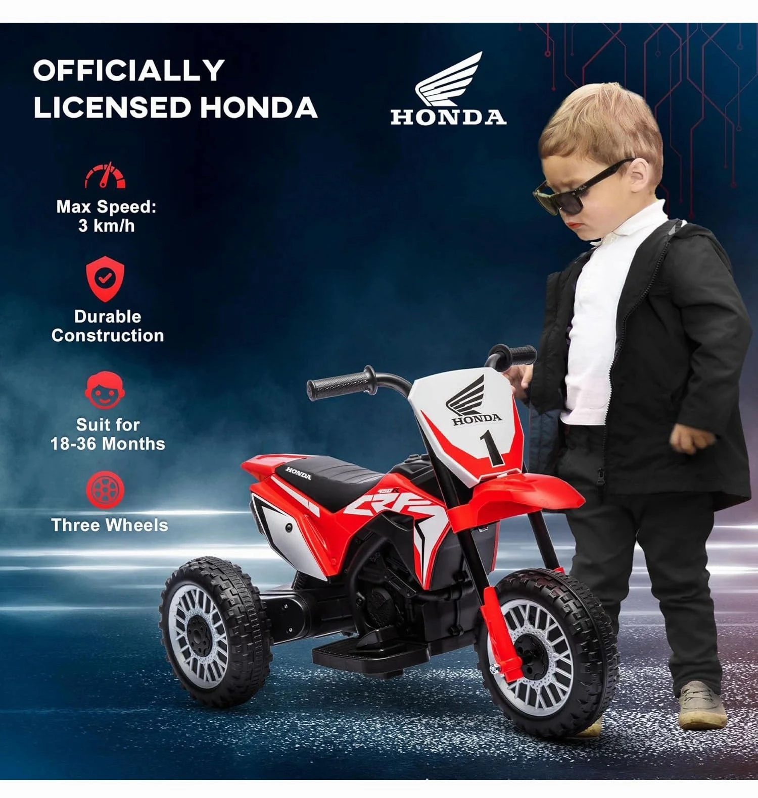 Honda Moto Trimoto Trike Electric 6v Battery-Powered Motorcycle Ride-on