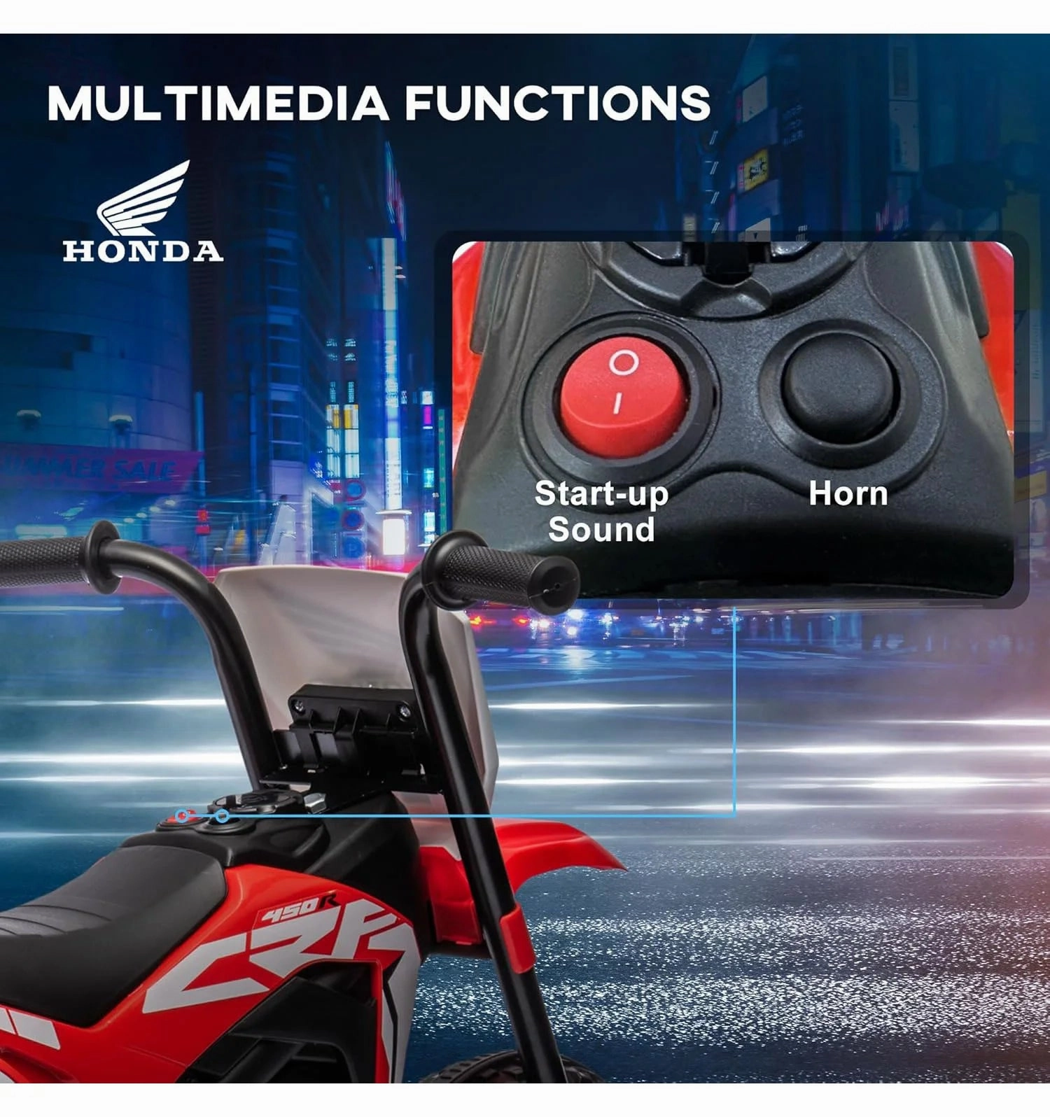 Honda Moto Trimoto Trike Electric 6v Battery-Powered Motorcycle Ride-on