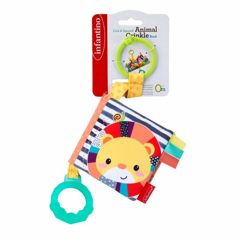 Infantino Link and Squeak Animal Crinkle Book