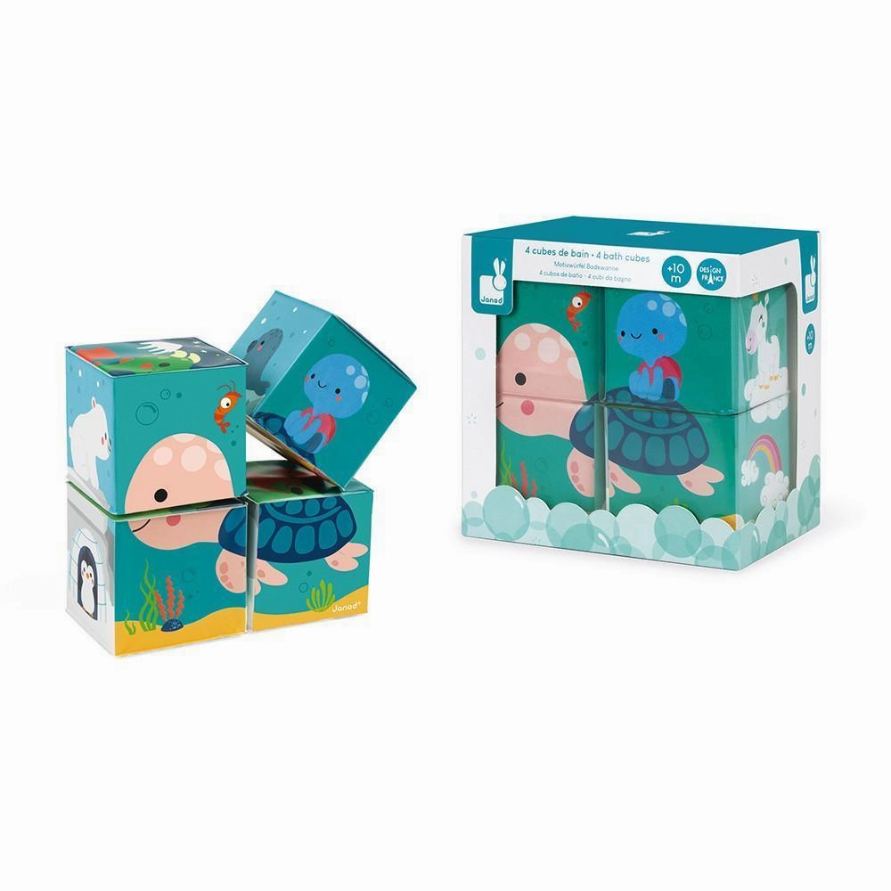Janod 4 Bath Cubes 4-Piece Playset