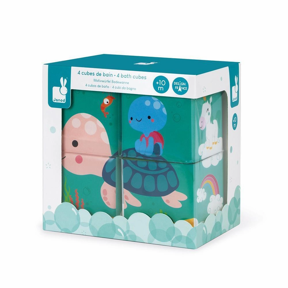 Janod 4 Bath Cubes 4-Piece Playset