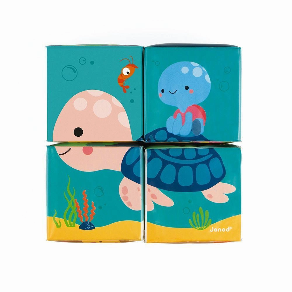 Janod 4 Bath Cubes 4-Piece Playset