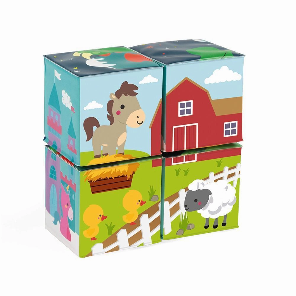 Janod 4 Bath Cubes 4-Piece Playset
