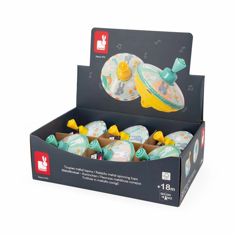 Janod Pure Rabbits Metal Spinning Tops