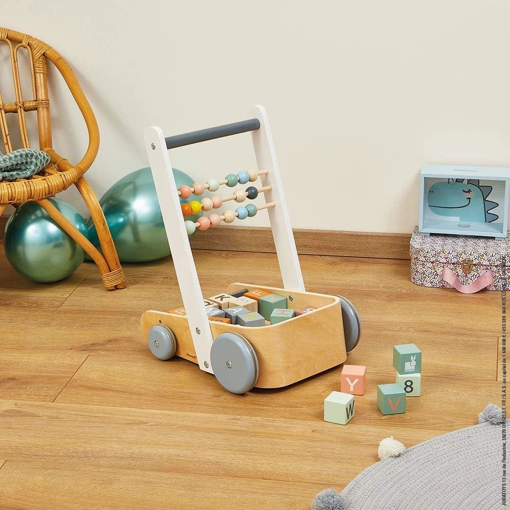 Janod Sweet Cocoon Wooden ABC Block Cart