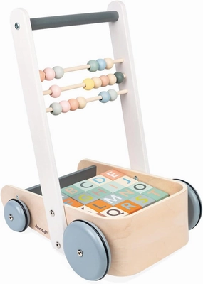 Janod Sweet Cocoon Wooden ABC Block Cart