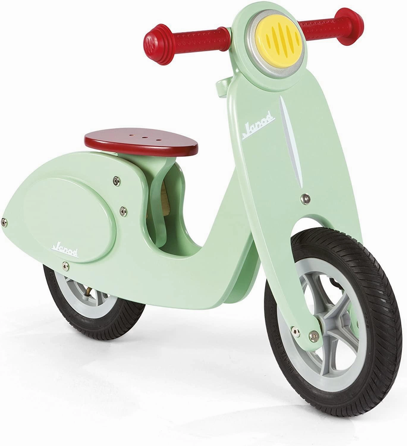 Janod Wooden Kids Scooter Mint - Balance Scooter with Vintage Retro Look