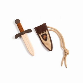 Kalid Medieval Dagger Rustik Natur   Pouch Lion-dragon
