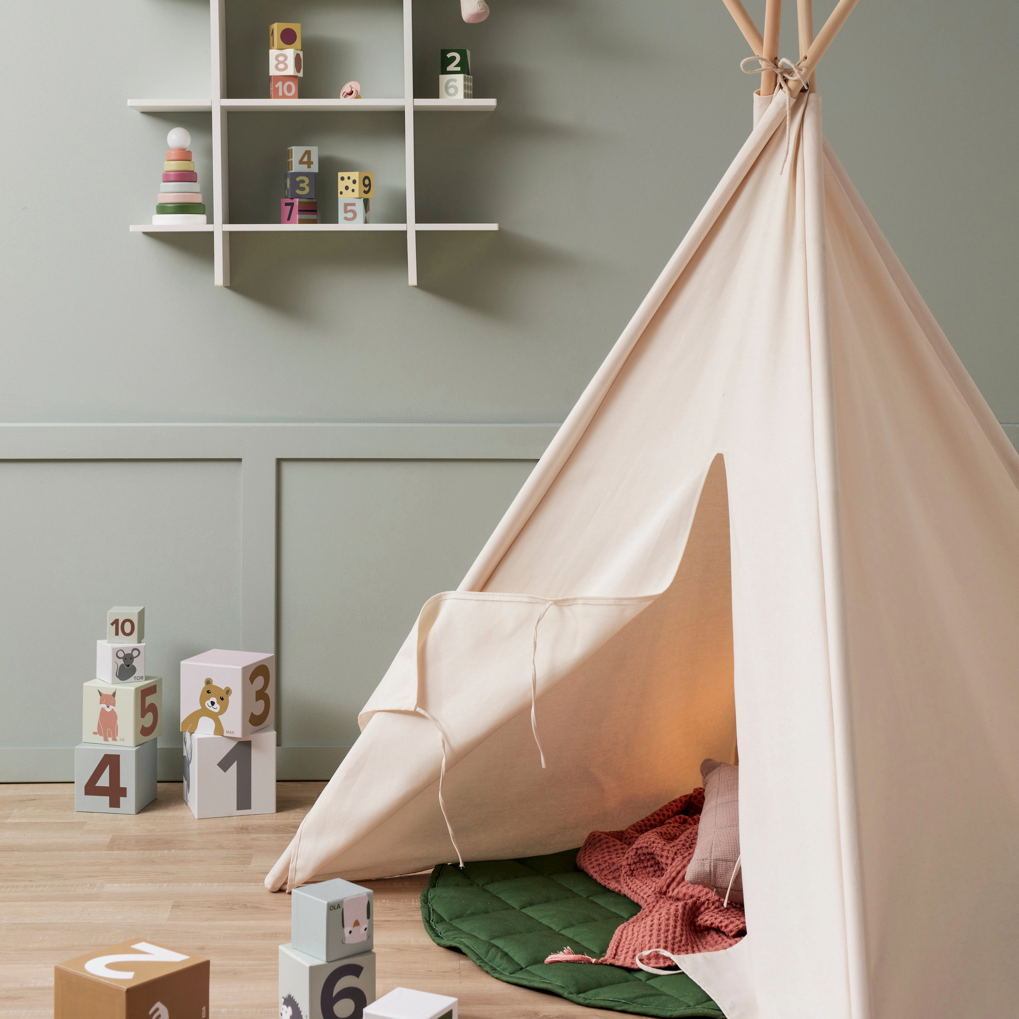 Kid's Concept Tipi Tent Off White 110x110x160cm