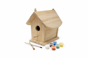 Kinderfeets Birdhouse with Paint and Brushes