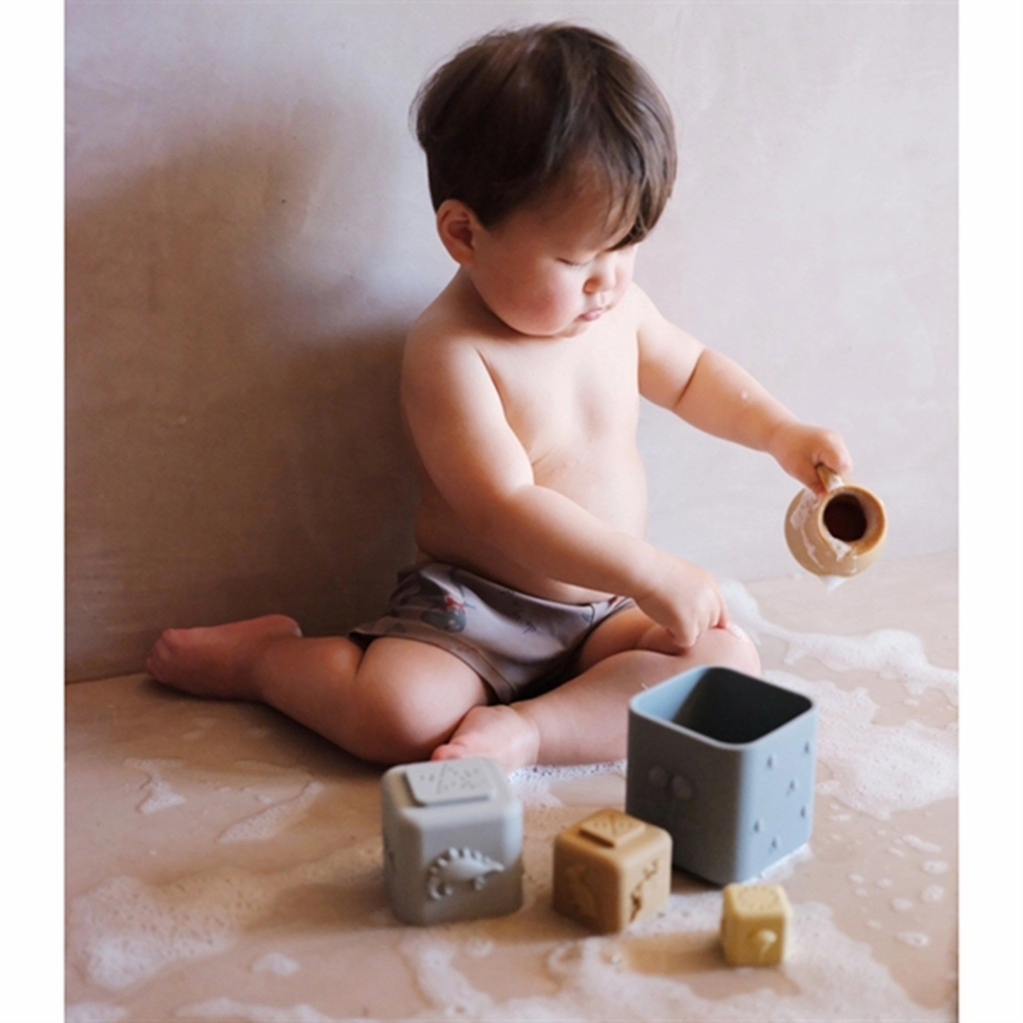 Konges Sljd Silicone Stacking Tower Quarry Blue Mix