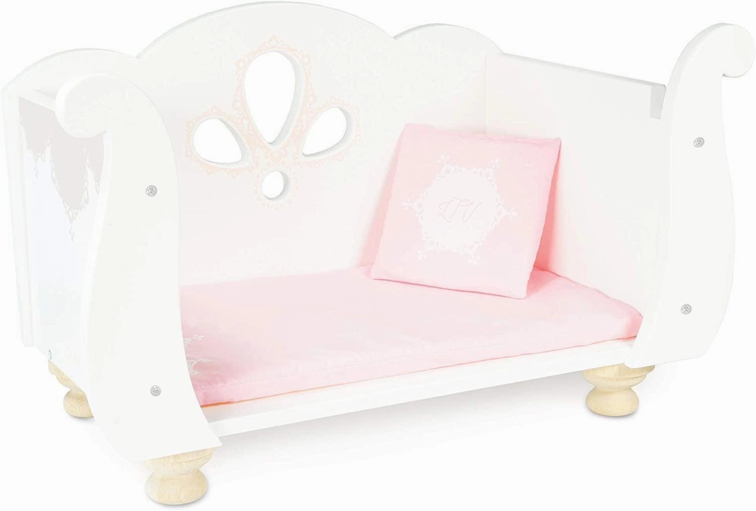 Le Toy Van Beautiful Sleigh Doll Cot