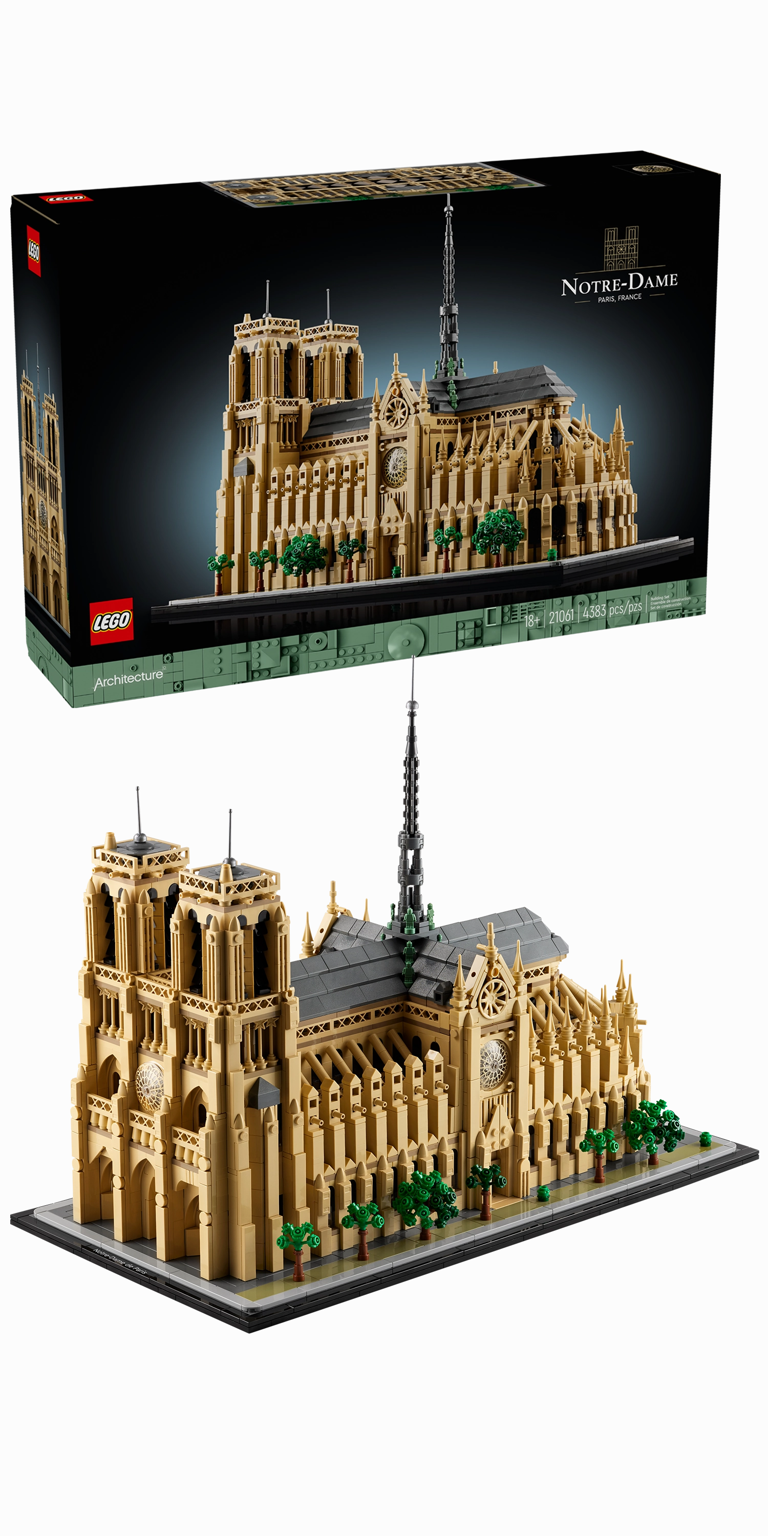 LEGO Architecture Landmarks Collection: Notre-Dame de Paris, Architectural Model Kit 21061