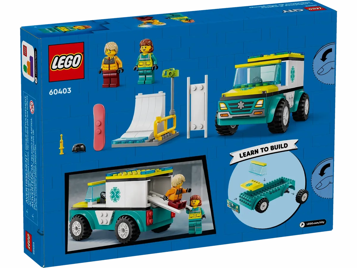 LEGO City Emergency Ambulance and Snowboarder