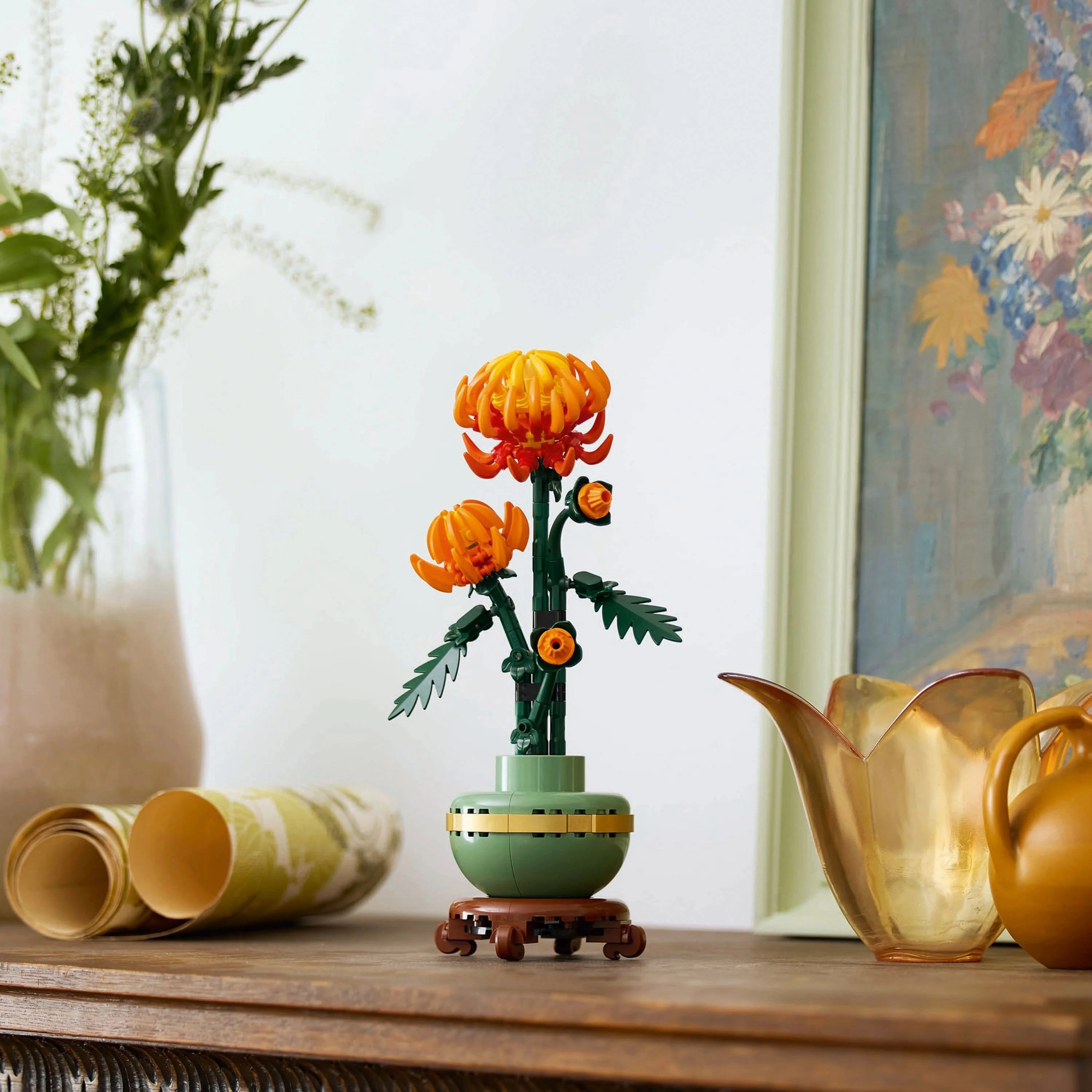 LEGO Icons Chrysanthemum Flower Decor Building Set, Zero-Maintenance Plant Gift for Adults 10368