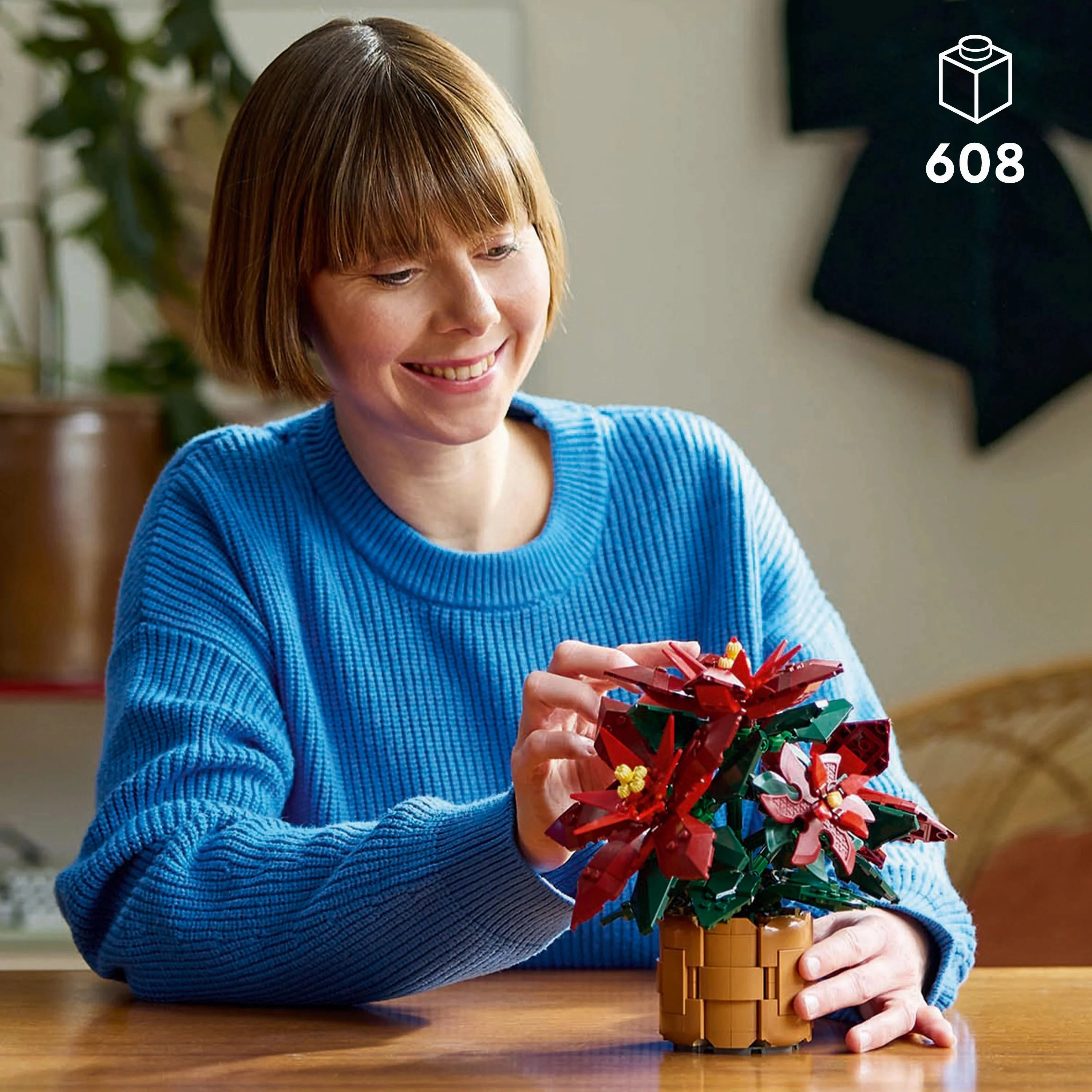 LEGO Icons Poinsettia Plant Decor Building Set for Adults 10370