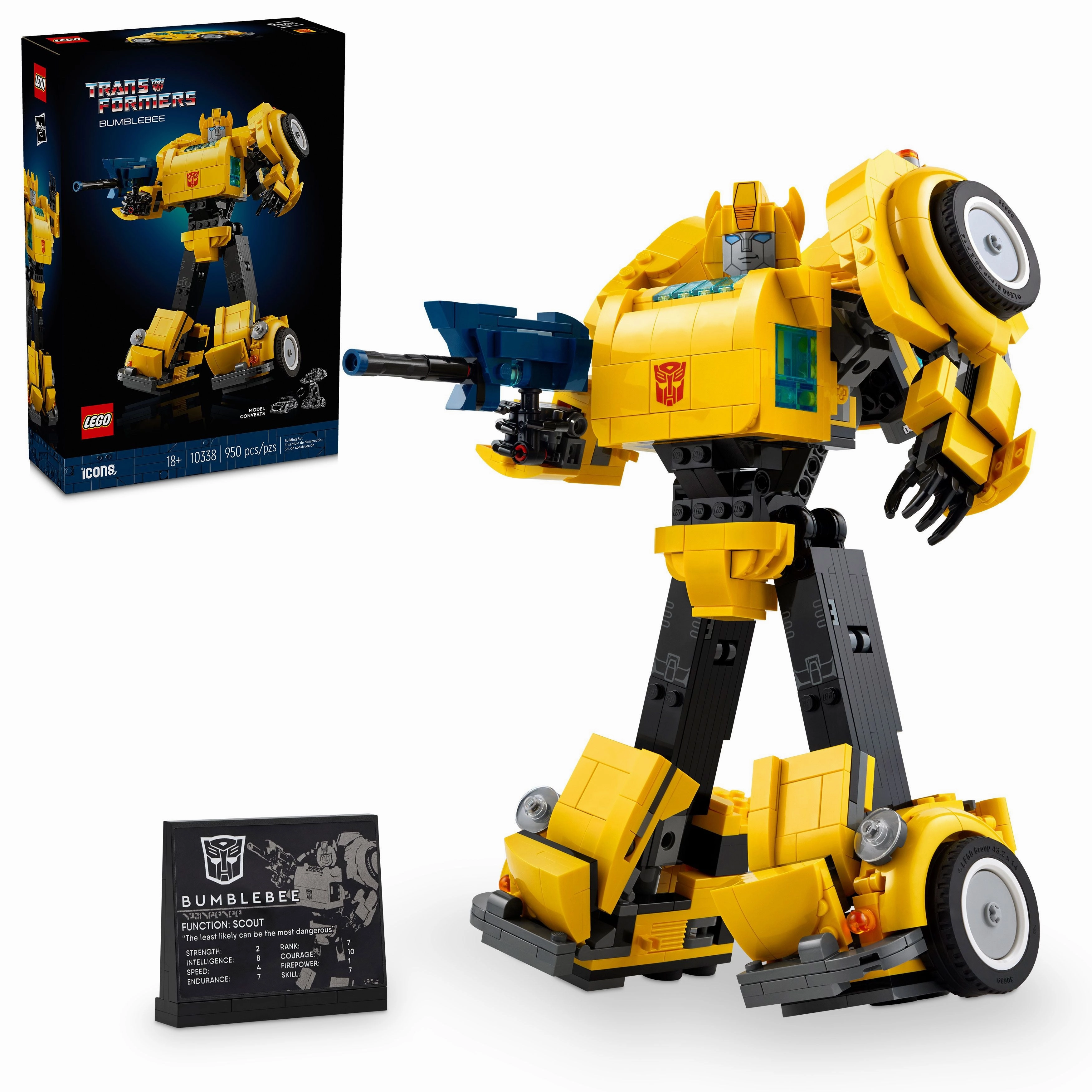 LEGO Icons Transformers Bumblebee Robot Action Figure Building Set for Adults 10338