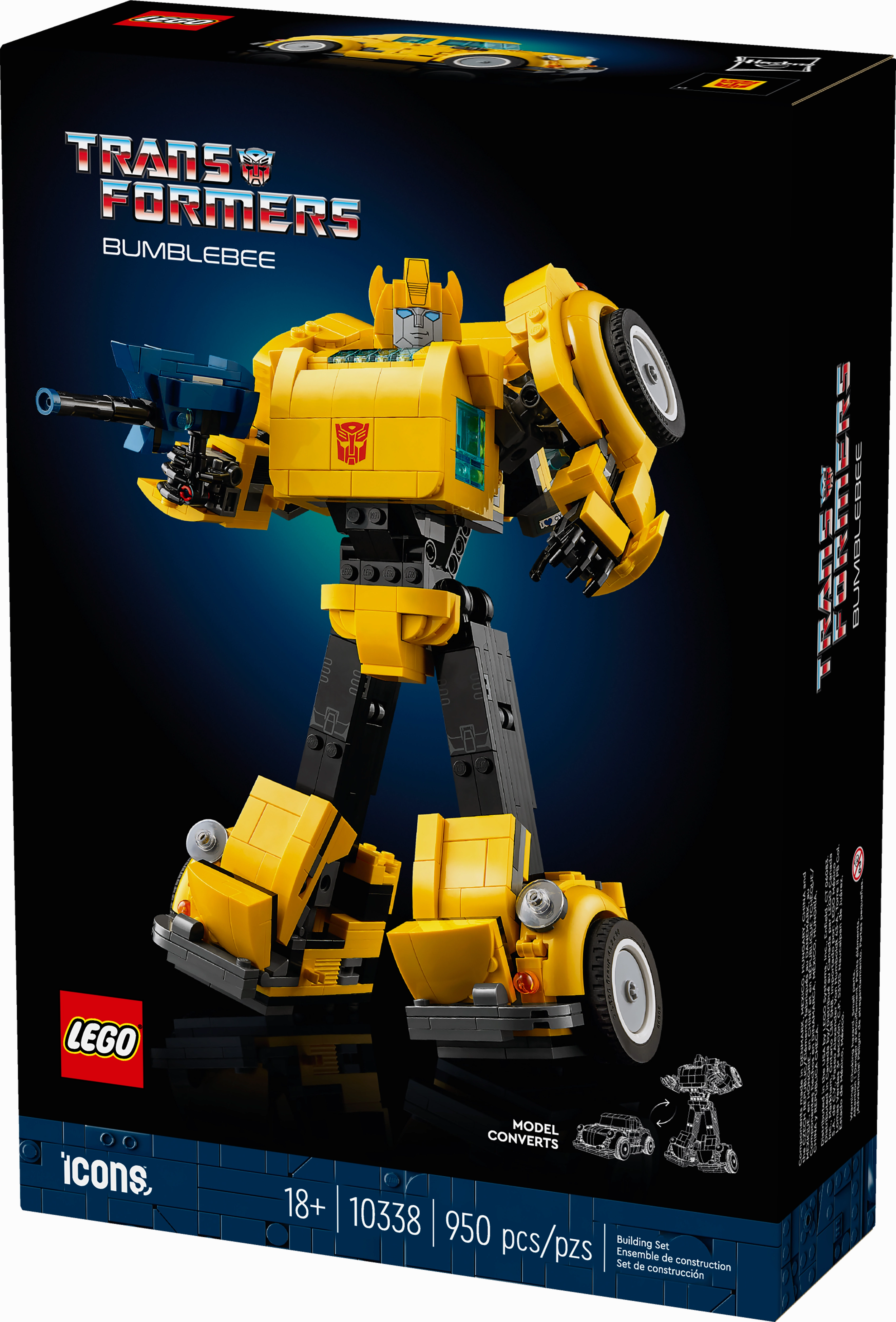 LEGO Icons Transformers Bumblebee Robot Action Figure Building Set for Adults 10338