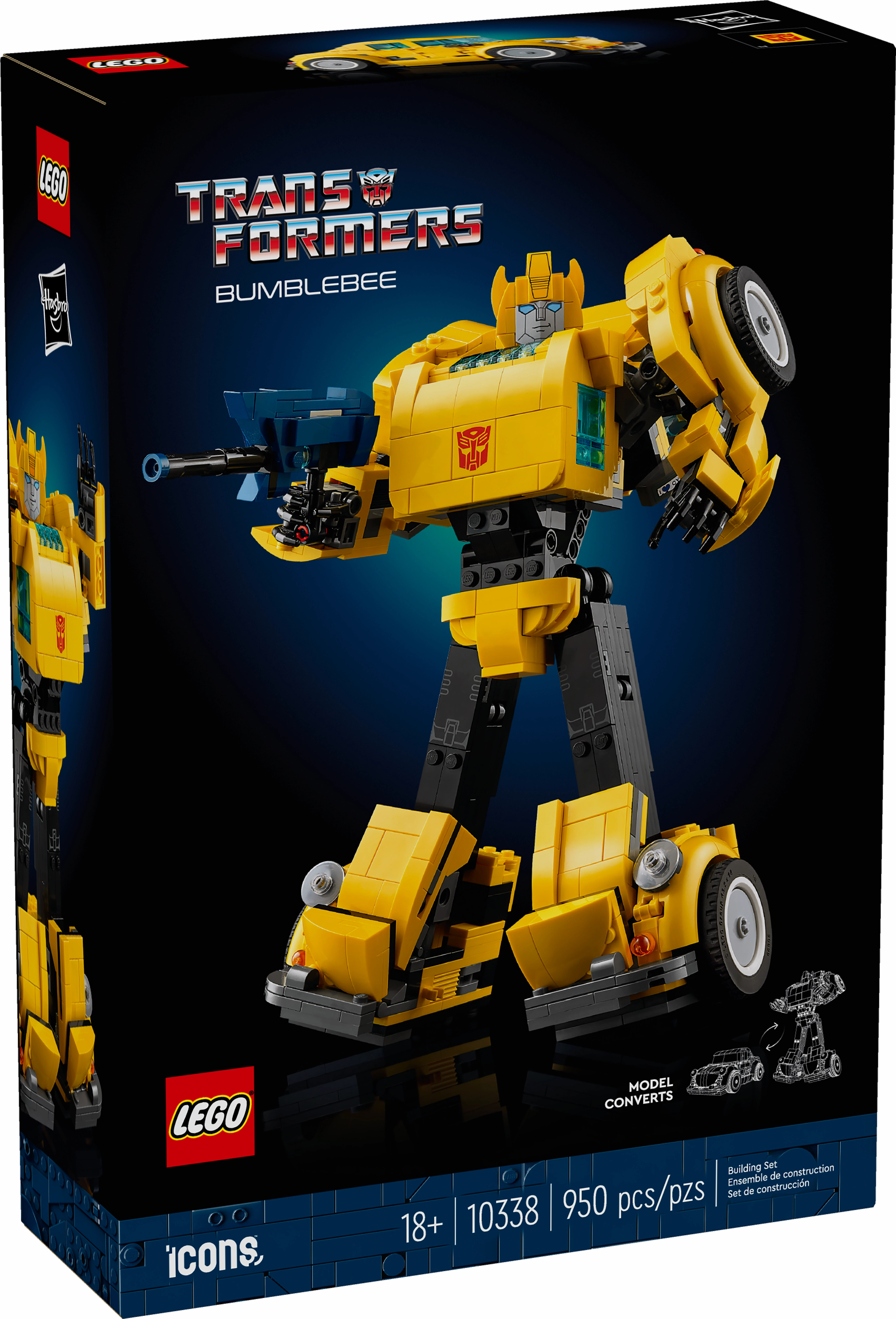 LEGO Icons Transformers Bumblebee Robot Action Figure Building Set for Adults 10338