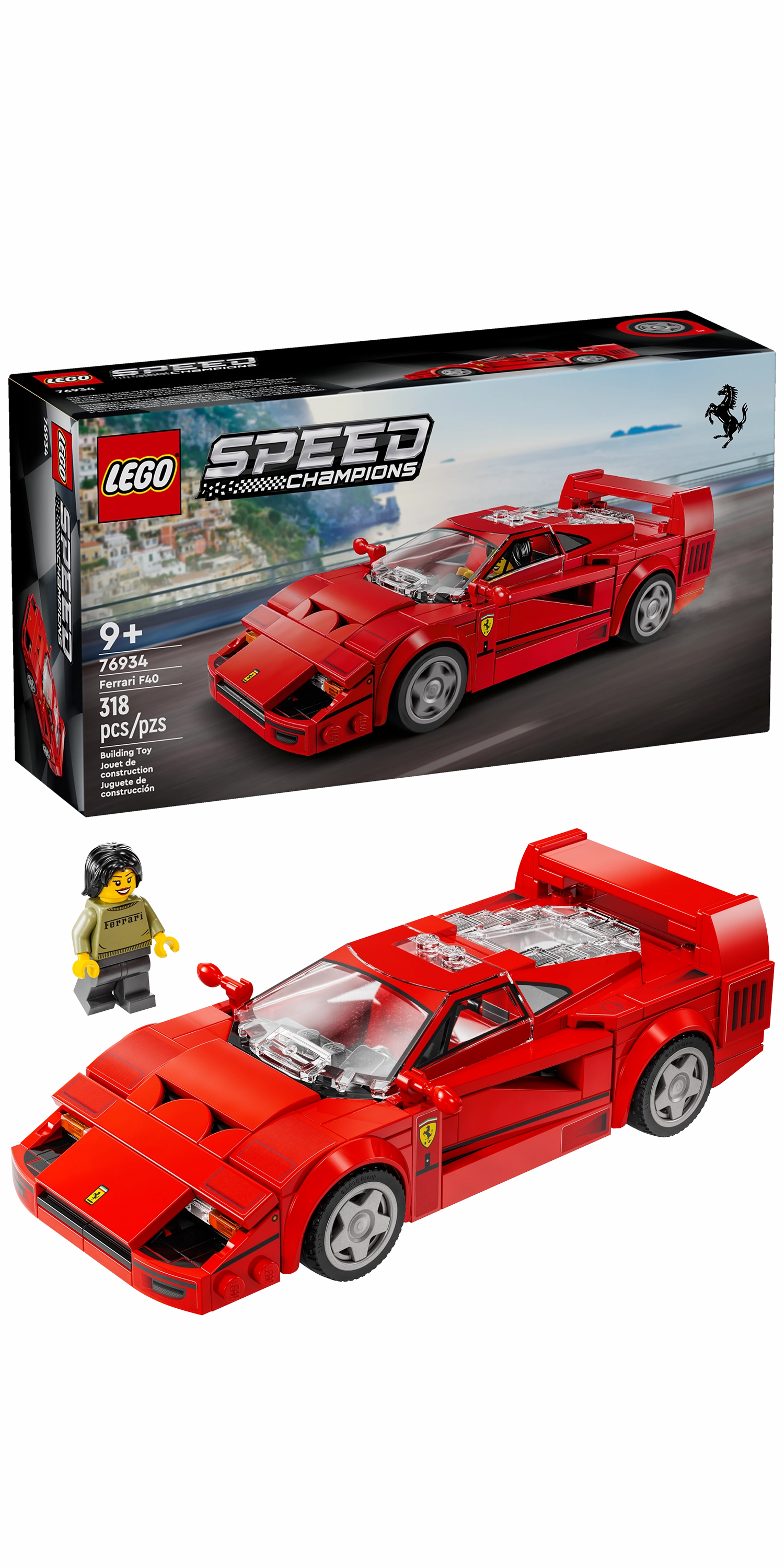 LEGO Speed Champions Ferrari F40 Supercar Buildable Vehicle and Toy Model Car Playset 76934