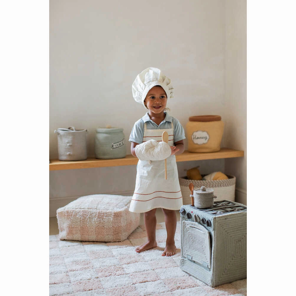 Lorena Canals Kitchen Play Basket Little Chef - 20x20x26cm (Pre-Order; Est. Delivery in 4-8 Weeks)