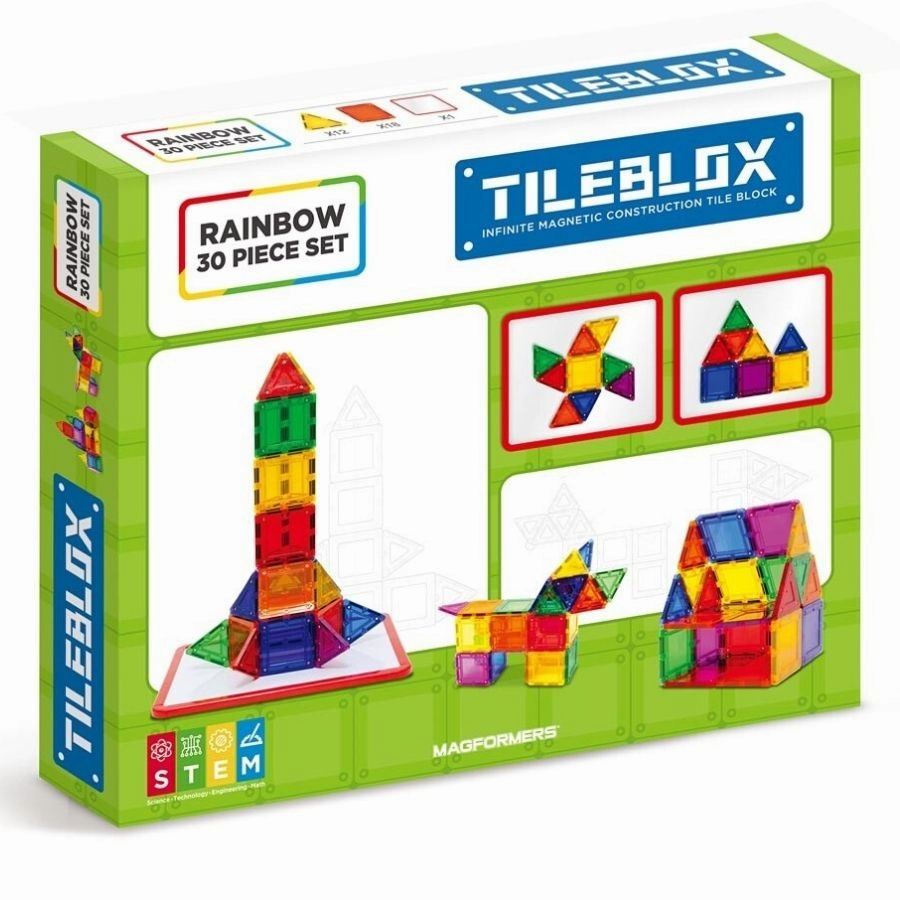 Magformers Tileblox - Rainbow 30 Piece Set (Only 1 Left In Stock)