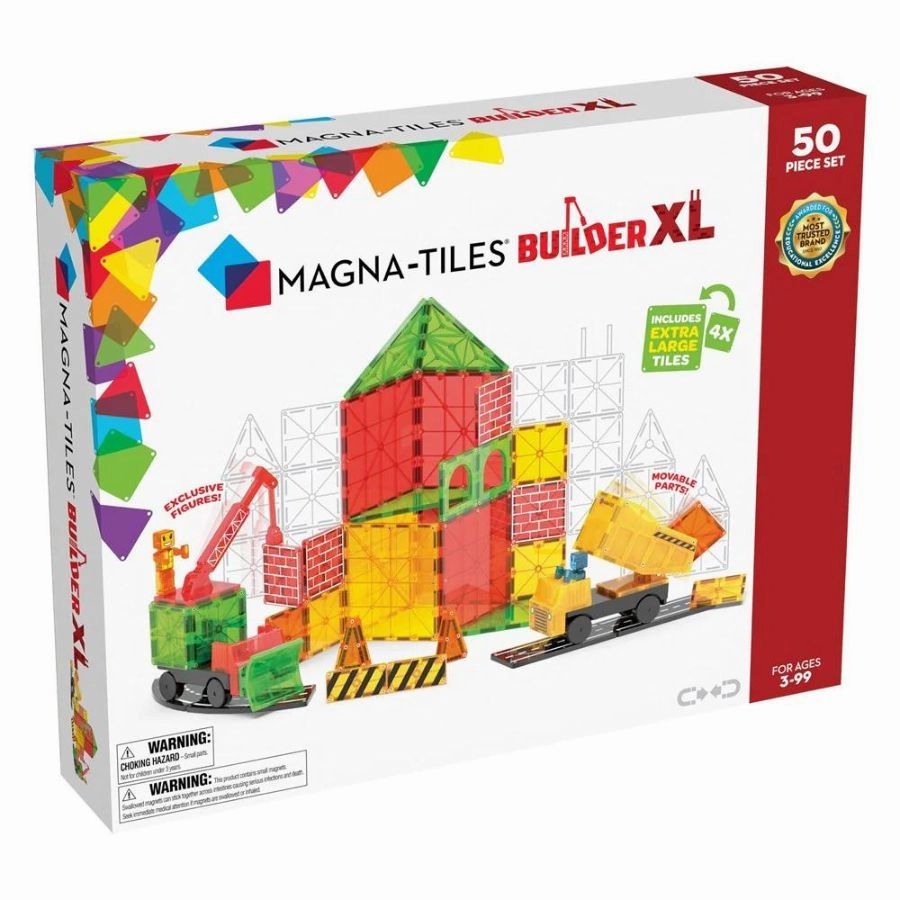 Magna-Tiles - Builder XL 50-Piece Magnetic Construction Set