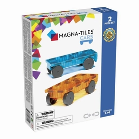 Magna-Tiles - Cars 2 Piece Expansion Set Blue and Orange