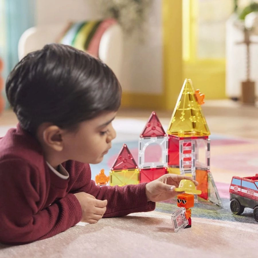 Magna-Tiles - Fire Rescue 27 Piece | The Original Magnetic Tile