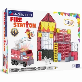 Magna-Tiles - Fire Station 50 Piece | The Original Magnetic Tile