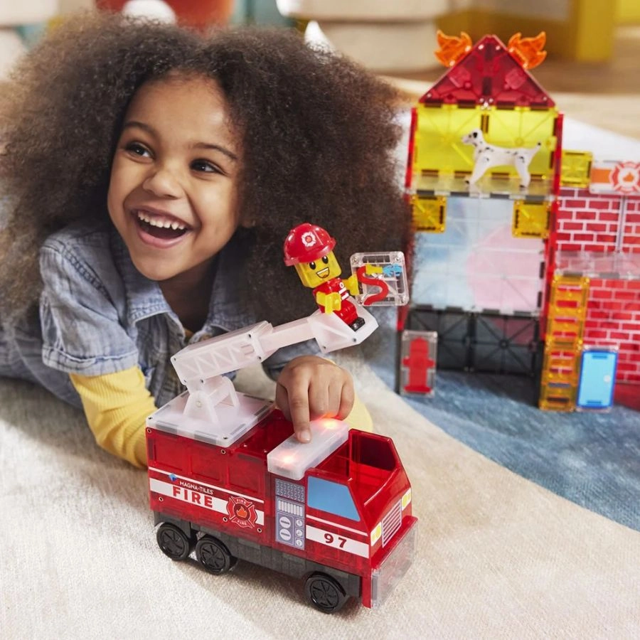 Magna-Tiles - Fire Station 50 Piece | The Original Magnetic Tile