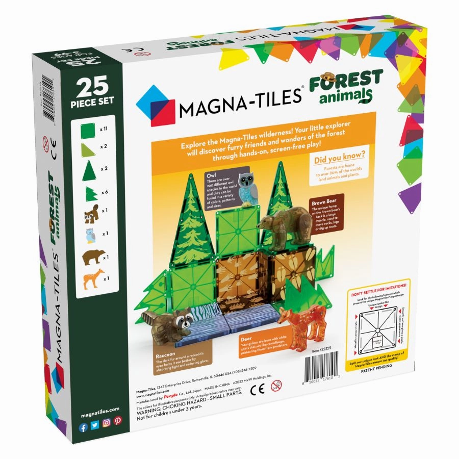 Magna-Tiles - Forest Animals 25-Piece Set Magnetic Tiles
