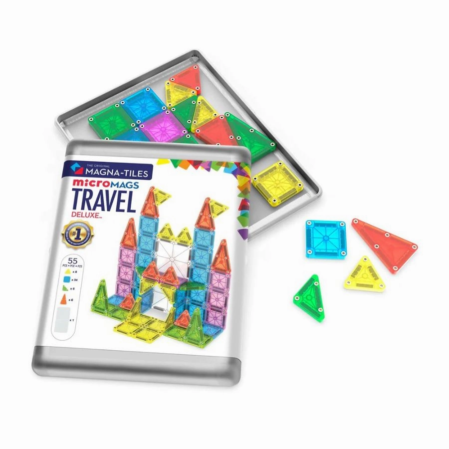 Magna-Tiles - microMAGS Travel Set Deluxe 55 Pieces | The Original Magnetic Tile
