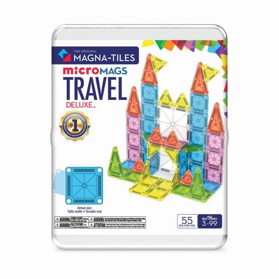 Magna-Tiles - microMAGS Travel Set Deluxe 55 Pieces | The Original Magnetic Tile