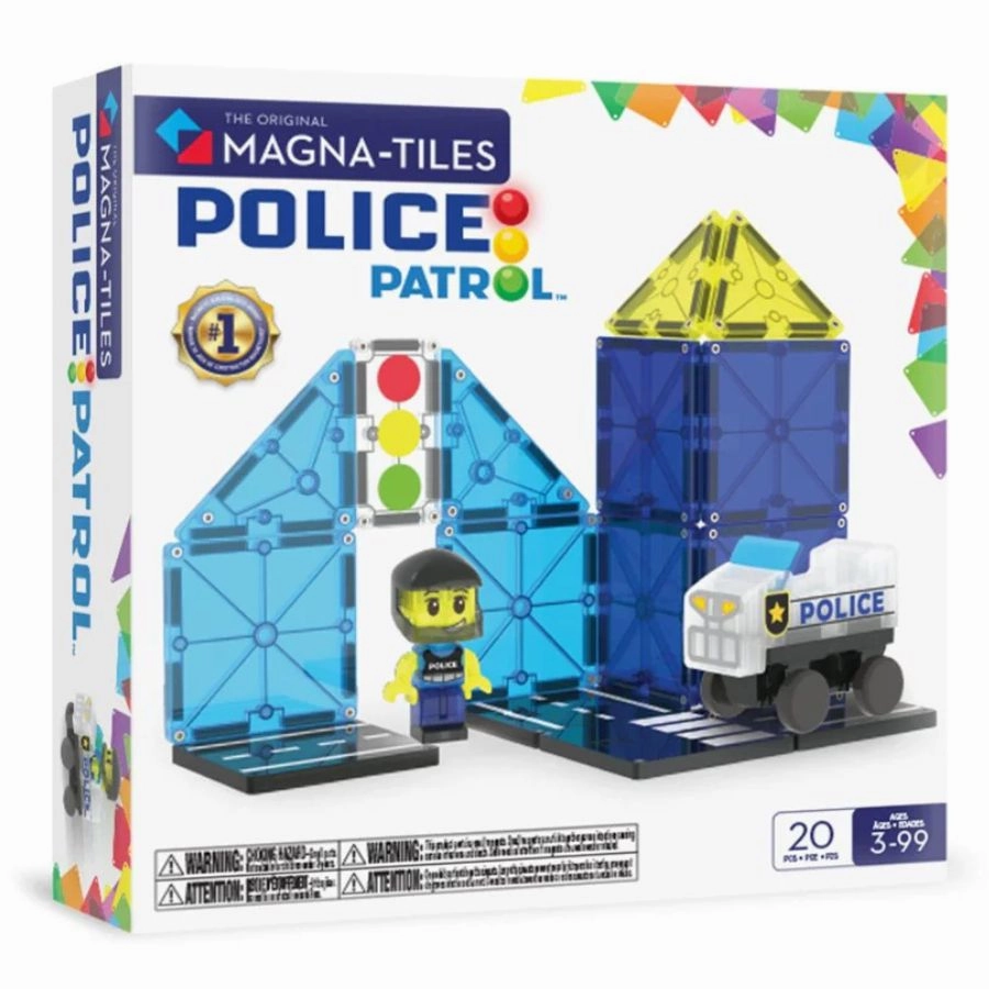 Magna-Tiles - Police Patrol 20 Piece | The Original Magnetic Tile