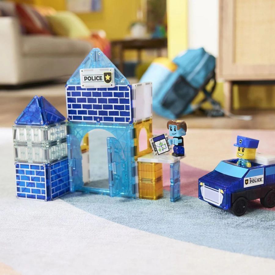 Magna-Tiles - Police Station 35 Pieces | The Original Magnetic Tile