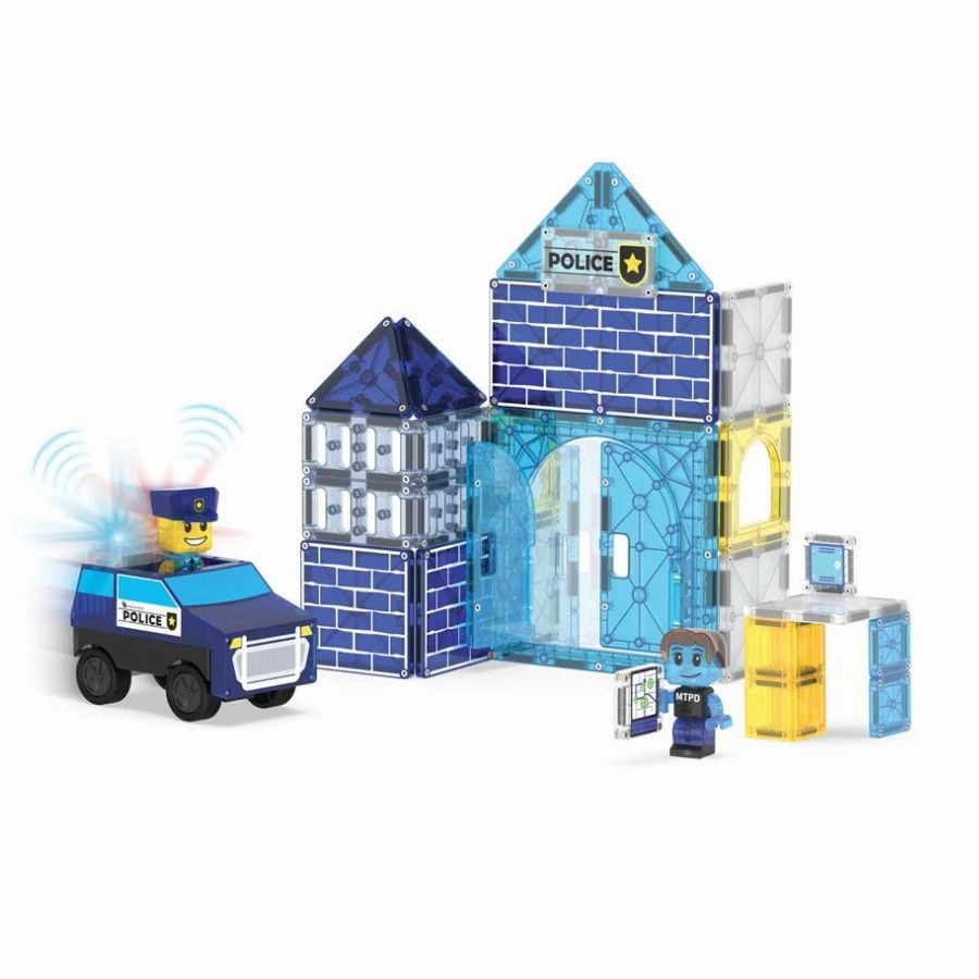 Magna-Tiles - Police Station 35 Pieces | The Original Magnetic Tile