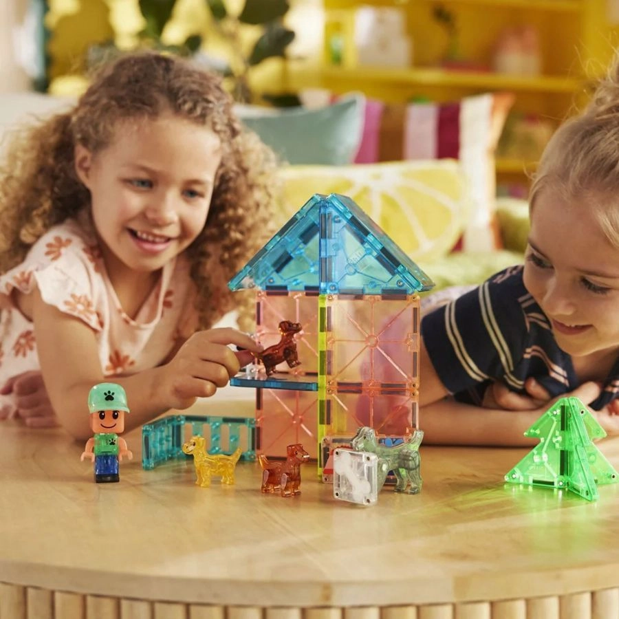 Magna-Tiles - Puppy Park 27 Piece Set The Original Magnetic Tile