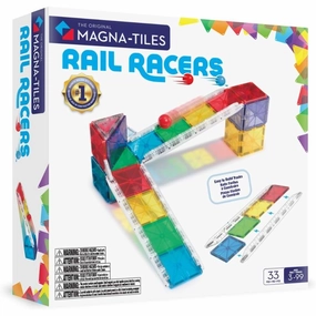 Magna-Tiles -  Rail Racers 33 Piece Magnetic Construction Set