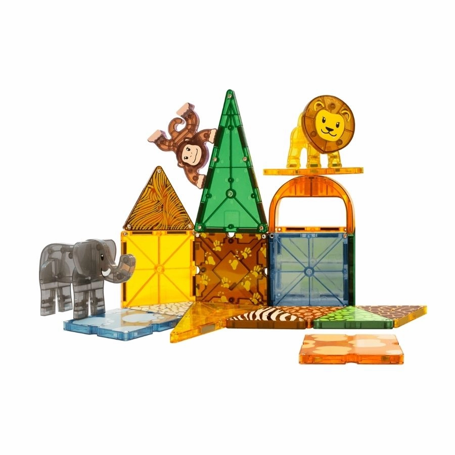 Magna-Tiles - Safari Animals 25-Piece Set Magnetic Tiles