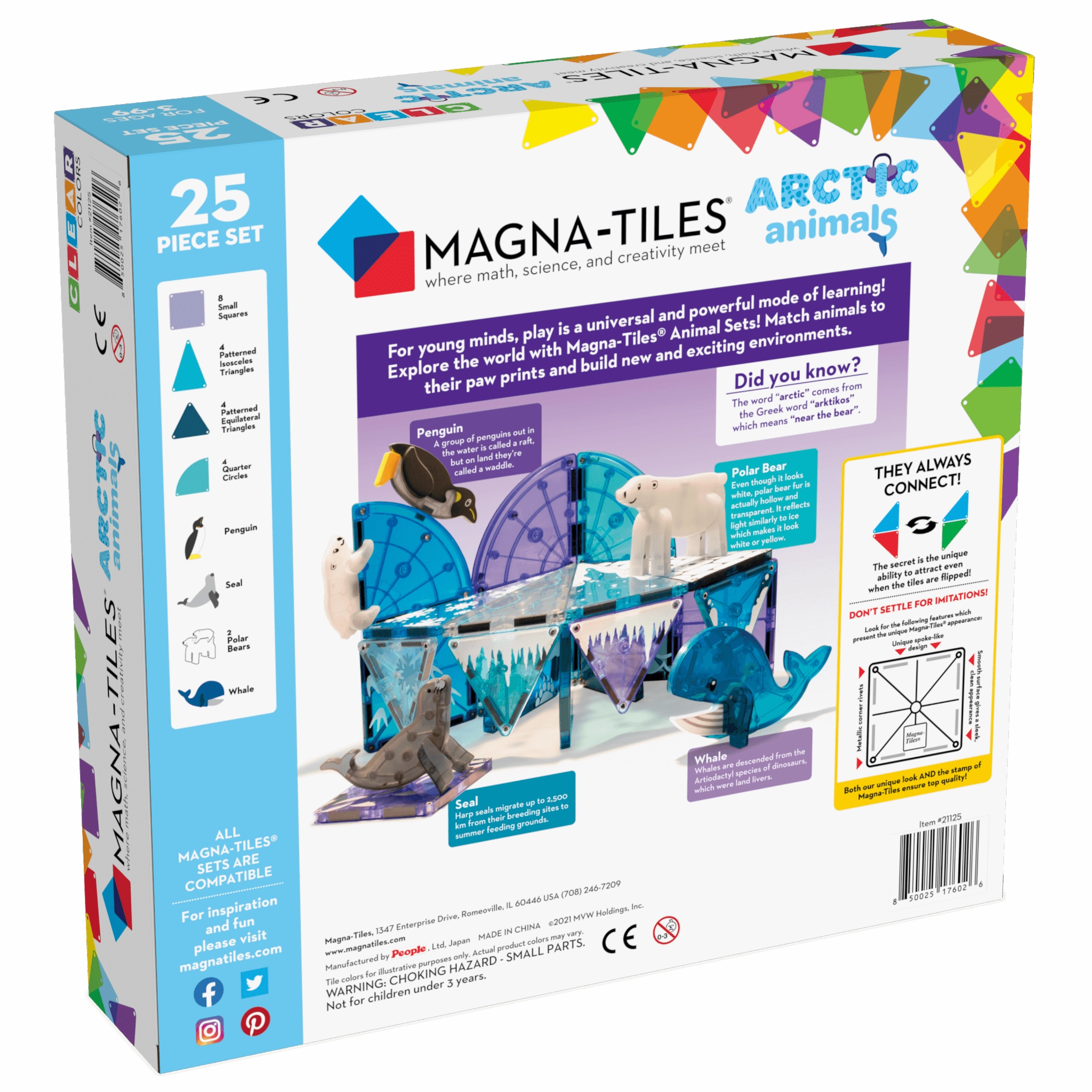 MAGNA-TILES Arctic Animals 25 Piece Set