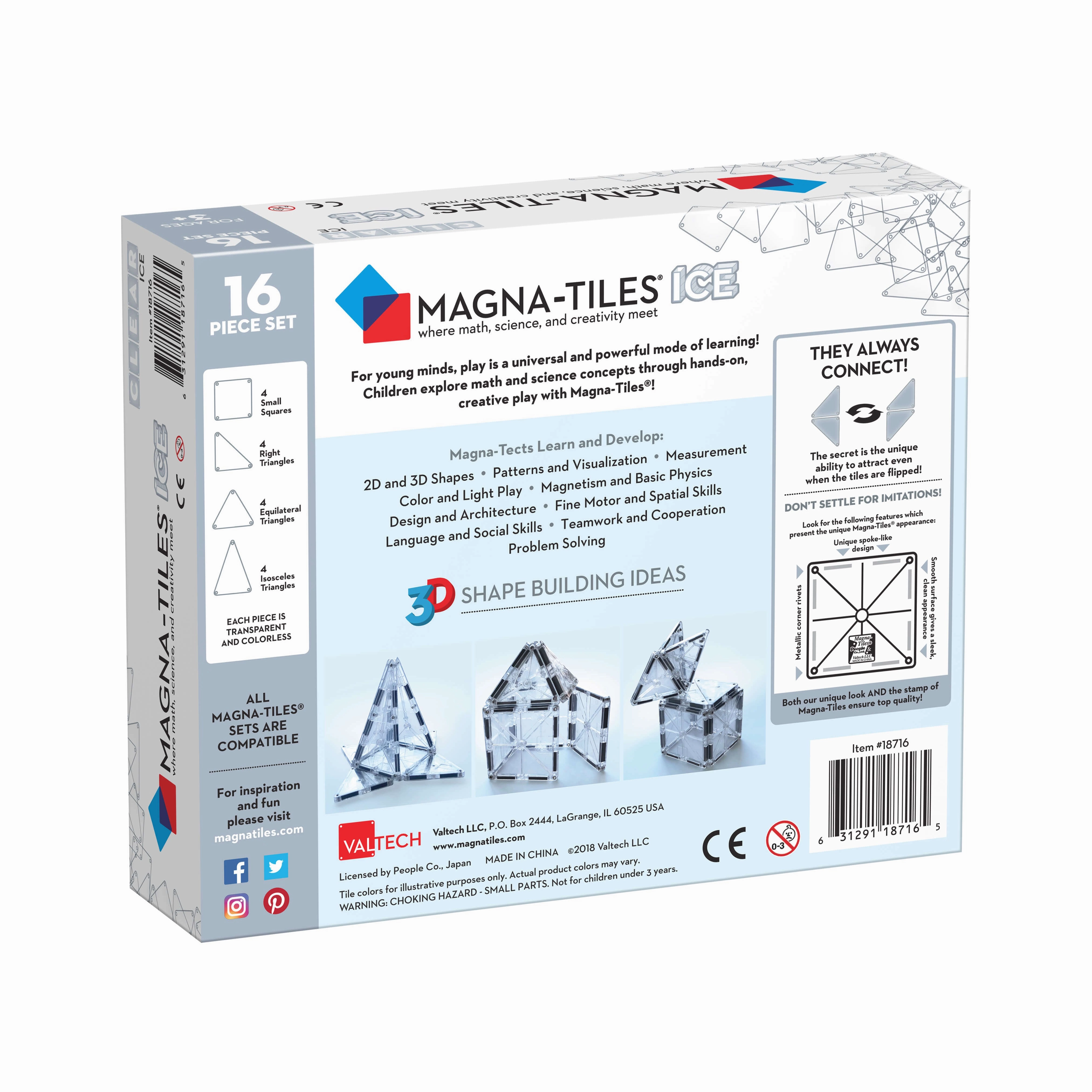 MAGNA-TILES Classic Ice 16-Piece Set