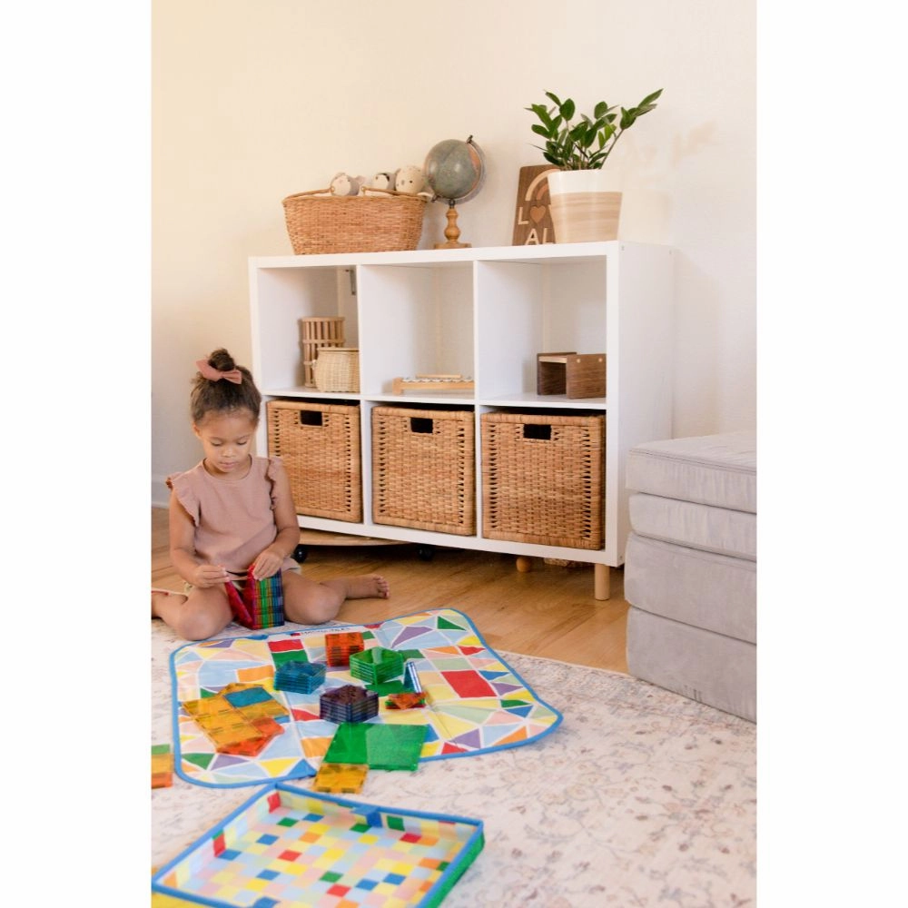 MAGNA-TILES Classic Storage Bin & Interactive Playmat