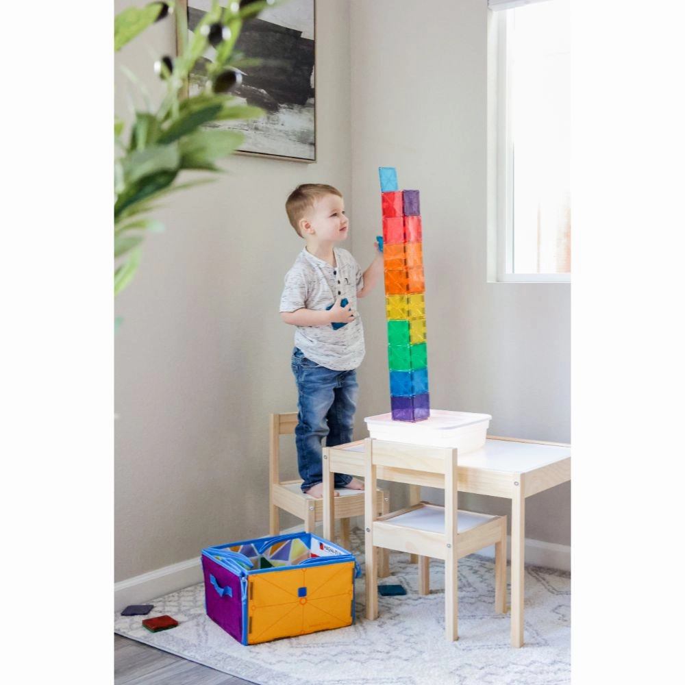 MAGNA-TILES Classic Storage Bin & Interactive Playmat